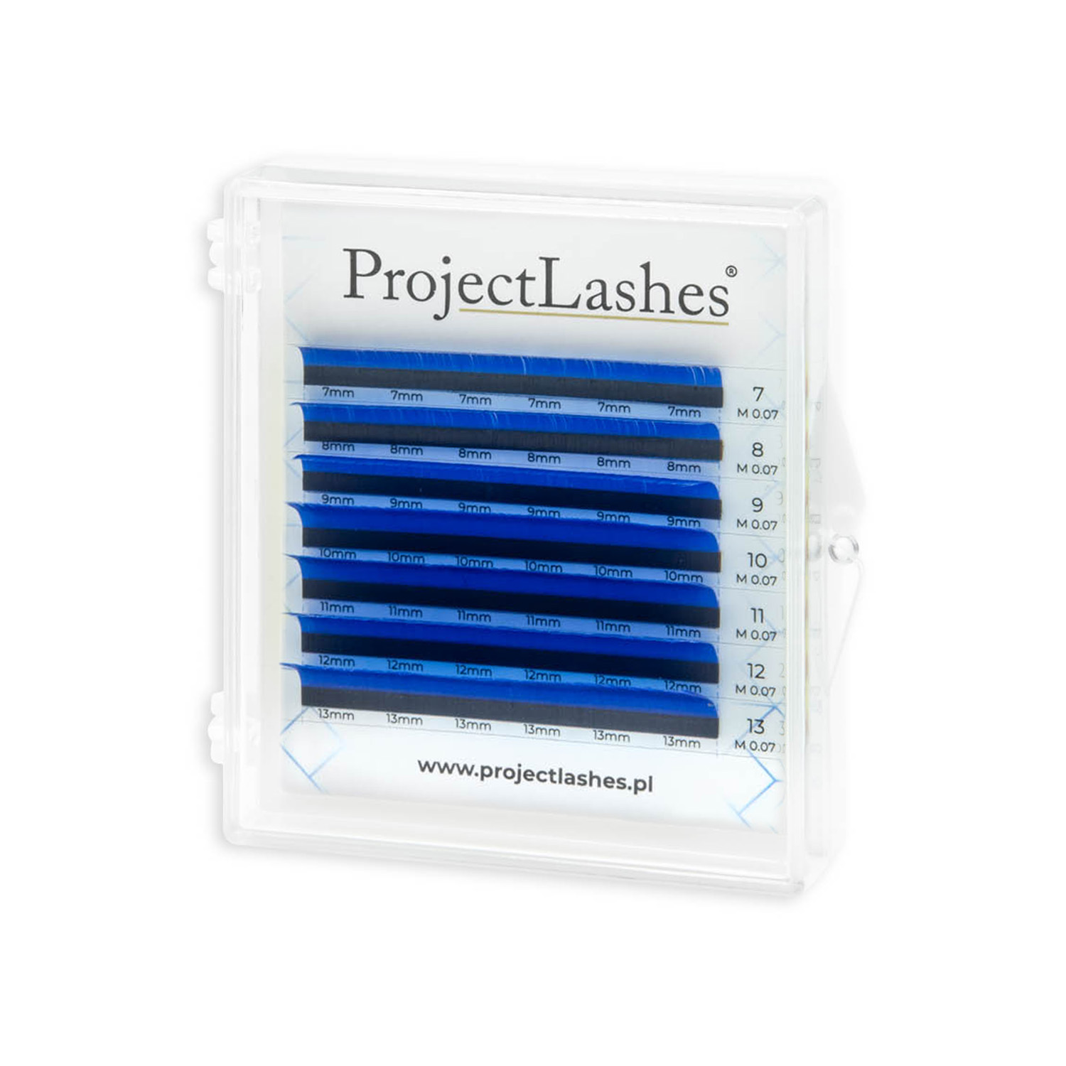 Rzęsy kolorowe ProjectLashes BLUE MIX 7-13 mm